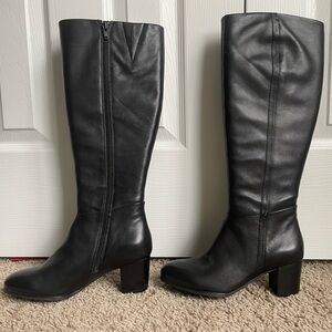 Vionic Black Leather Tall Boot - Size Women's 6.5